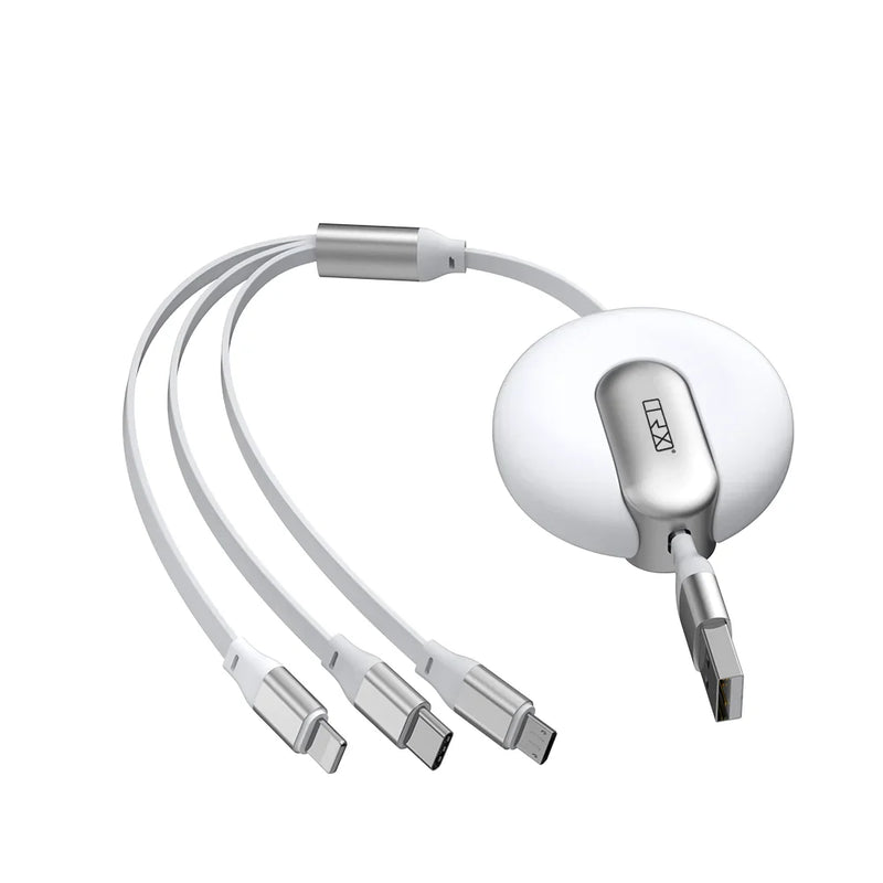 TRX 3 in 1 USB Stretchable Cable WHITE