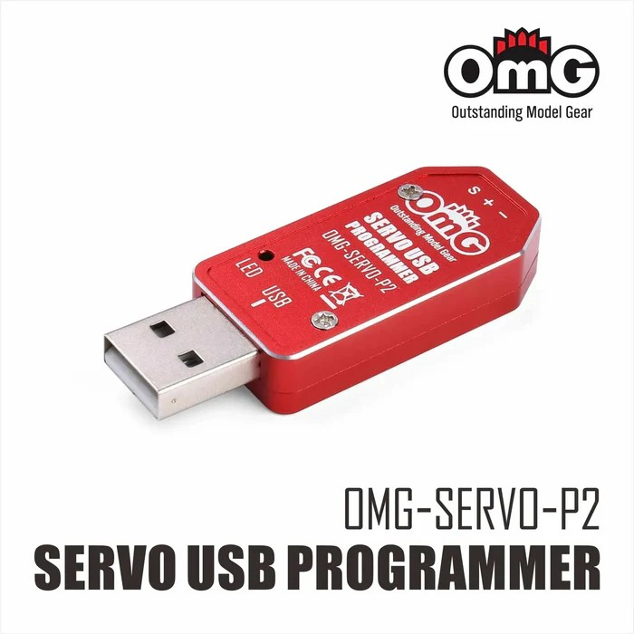 OMG USB V2 Aluminum Servo Programming Card RED - OMG-SERVO-P2/RD