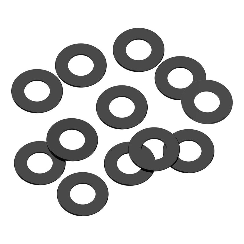 3x6x0.25mm Precision aluminium Shims - Black - 12pcs