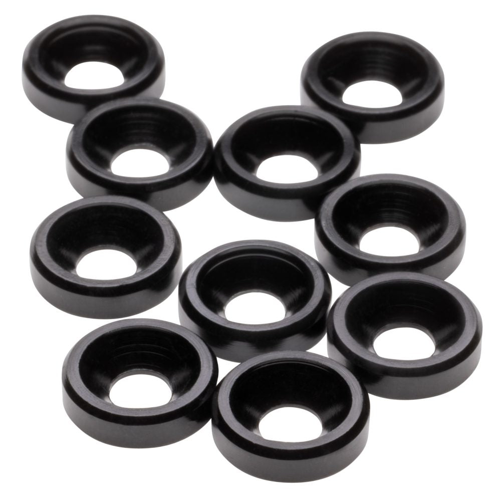 Premium aluminium M3 Countersunk Washers - Black - 10pcs