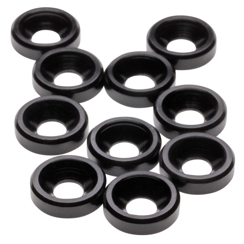 Premium aluminium M3 Countersunk Washers - Black - 10pcs