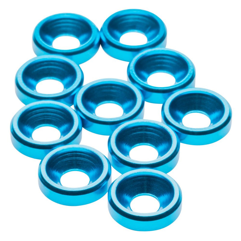 M3 Countersunk Washers - Bright Blue - 10pcs