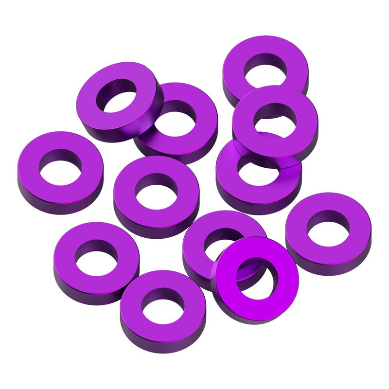 3x6x1.5mm Precision aluminium Shims - Purple - 12pcs