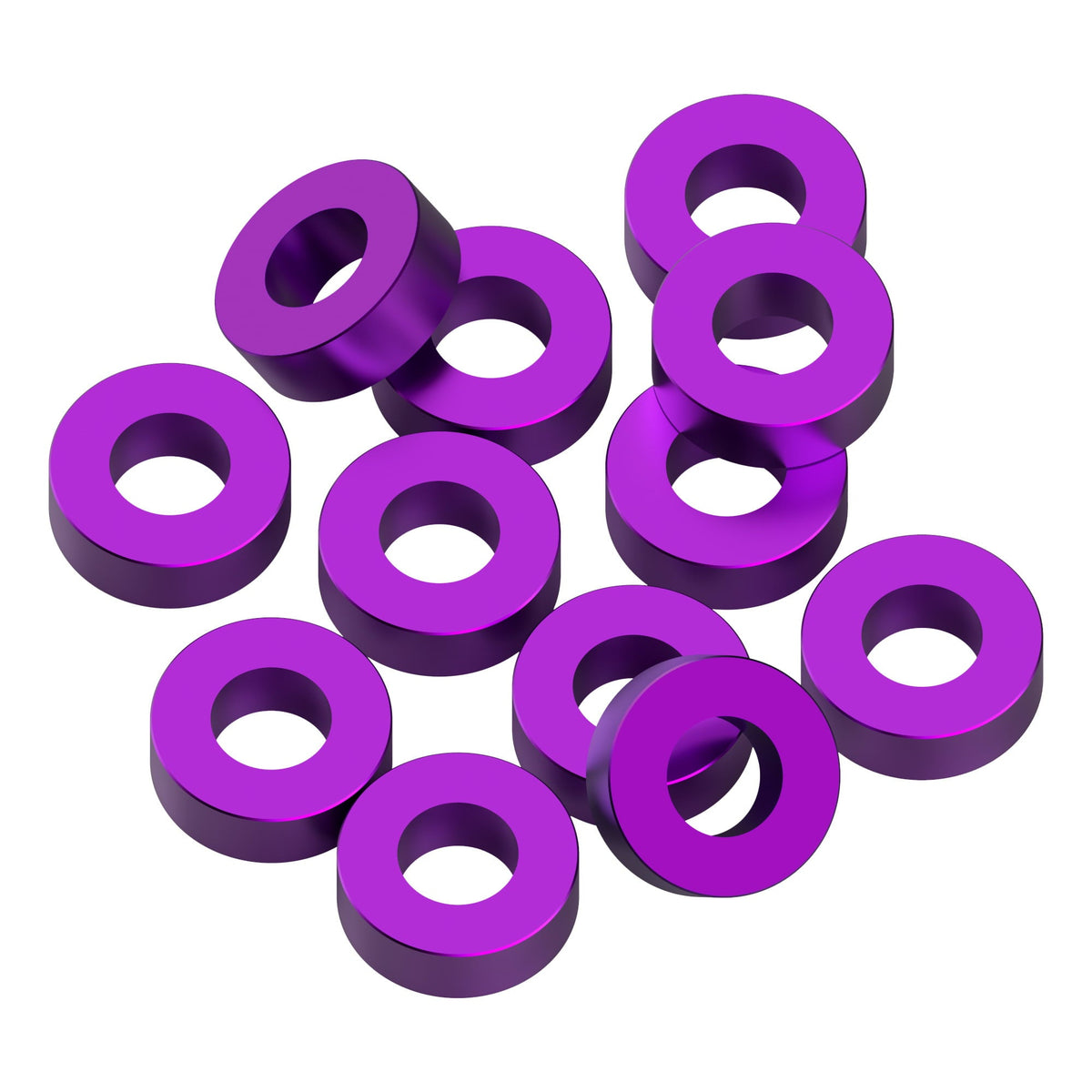 1Up Racing - Precision aluminium 3 x 6mm shims - 2mm - Purple (12) 1U-80326