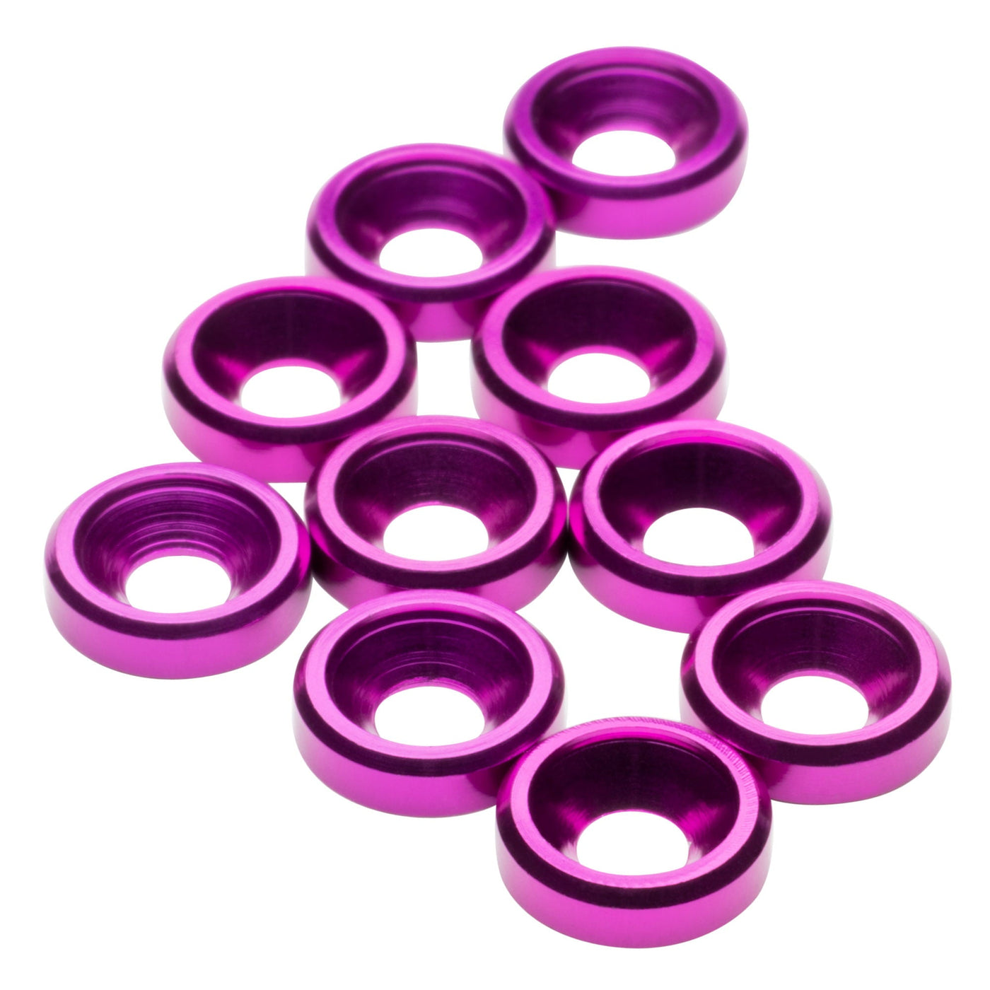 1Up Racing - Premium aluminium M3 countersunk washers - Purple (10) 1U-80329