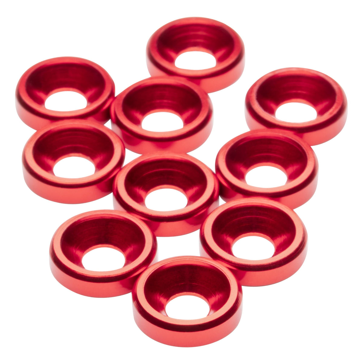 1Up Racing - Premium aluminium M3 countersunk washers - Red (10) 1U-80339