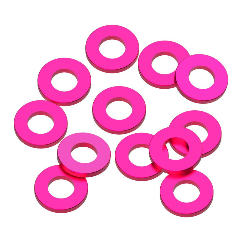 3x6x1mm Precision aluminium Shims - Pink - 12pcs