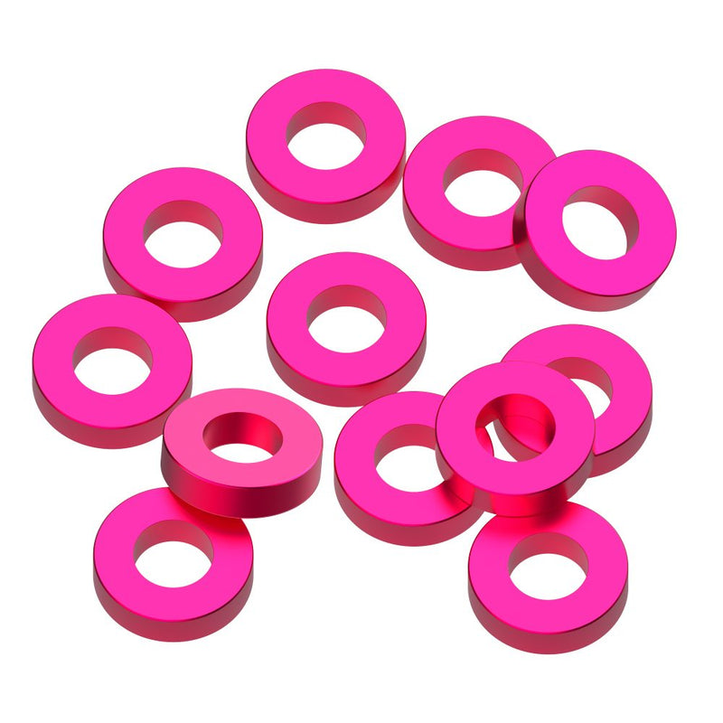 3x6x1.5mm Precision aluminium Shims - Pink - 12pcs