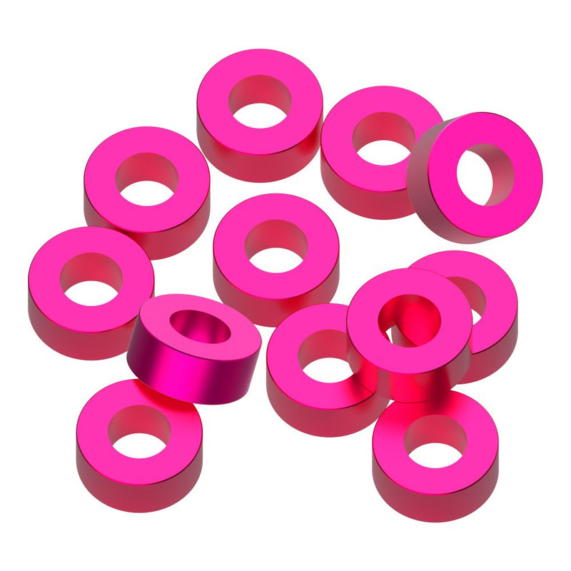 3x6x3mm Precision aluminium Shims - Pink - 12pcs