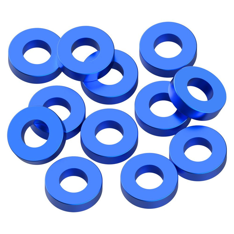 3x6x2mm Precision aluminium Shims - Blue - 12pcs