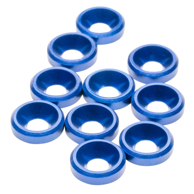 M3 Countersunk Washers - Blue - 10pcs