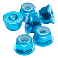 M3 Flanged aluminium Locknuts - Bright Blue - 6pcs