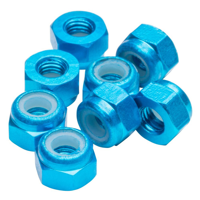 M3 aluminium Locknuts - Bright Blue - 8pcs