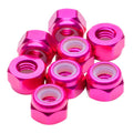 M3 aluminium Locknuts - Pink - 8pcs