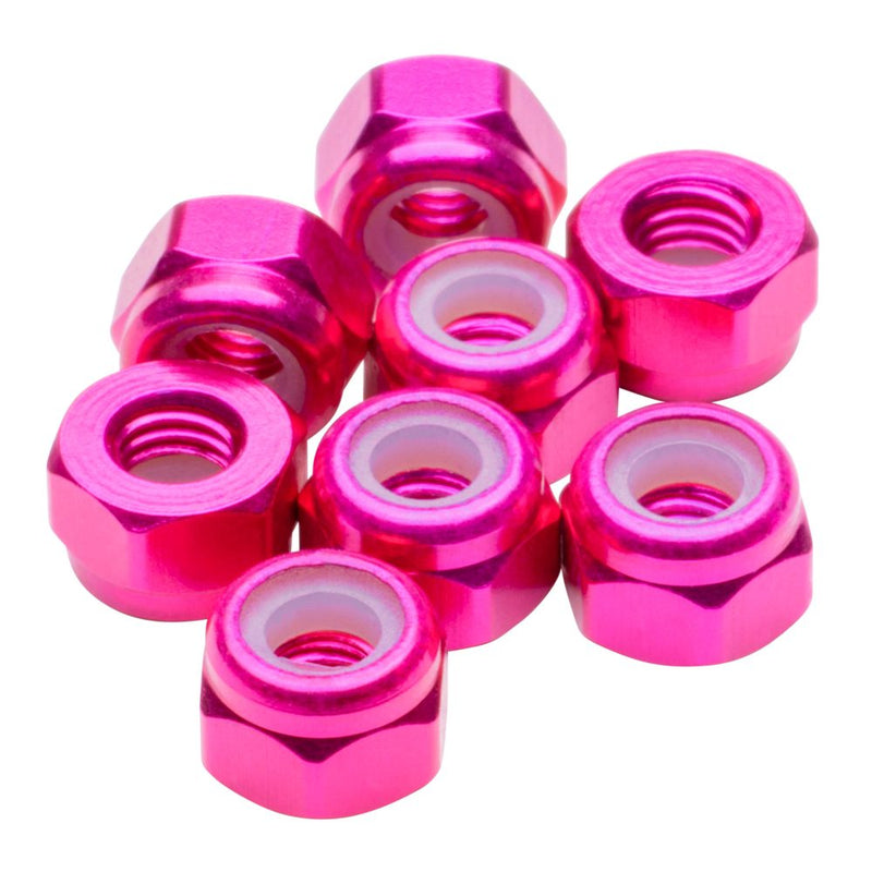 M3 aluminium Locknuts - Pink - 8pcs