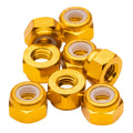 M3 aluminium Locknuts - Gold - 8pcs