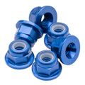 M3 Flanged aluminium Locknuts - Dark Blue - 6pcs