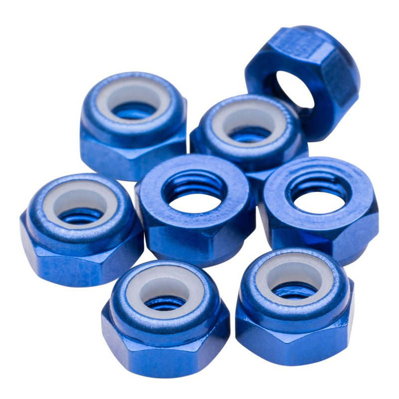 M3 aluminium Locknuts - Dark Blue - 8pcs