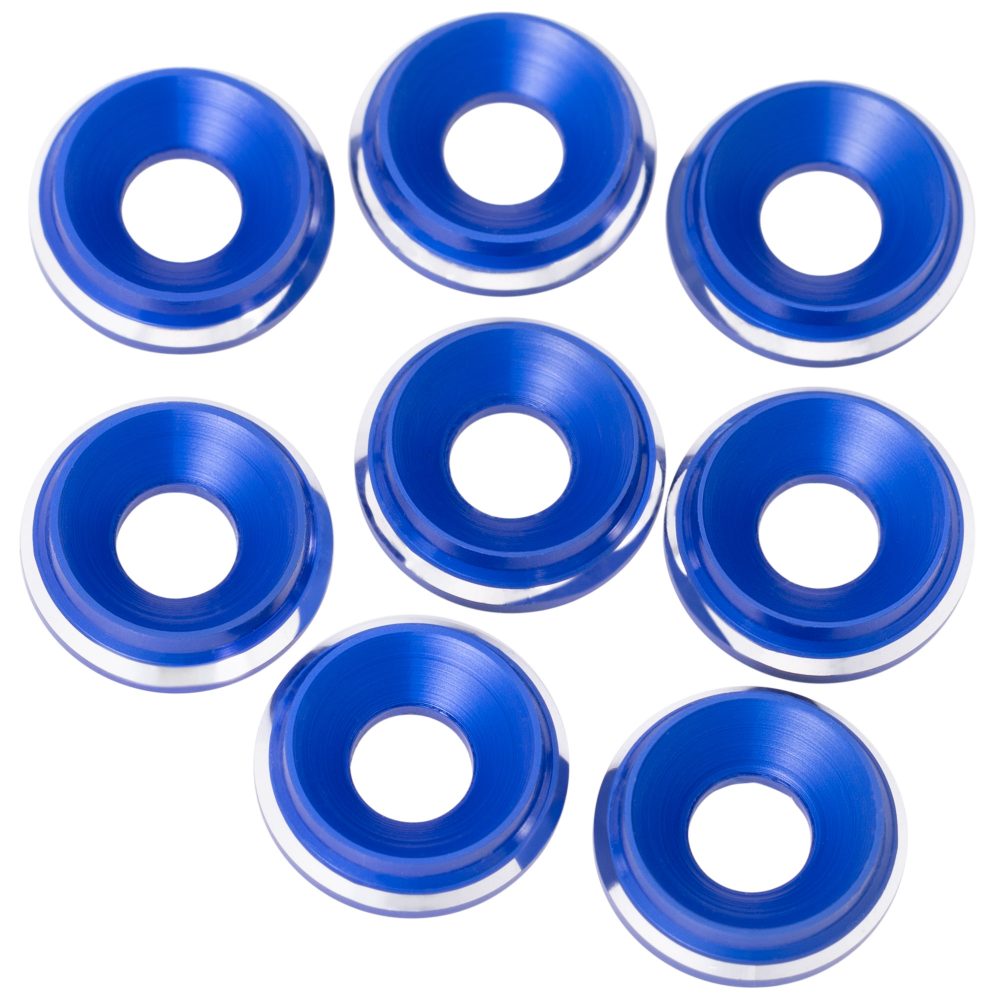 Premium LowPro 7075 alloy M3 Countersunk Washers - Dark Blue Shine - 8pcs