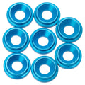 Premium LowPro 7075 alloy M3 Countersunk Washers - Brite Blue - 8pcs