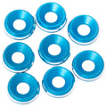 Premium LowPro 7075 alloy M3 Countersunk Washers - Brite Blue Shine - 8pcs