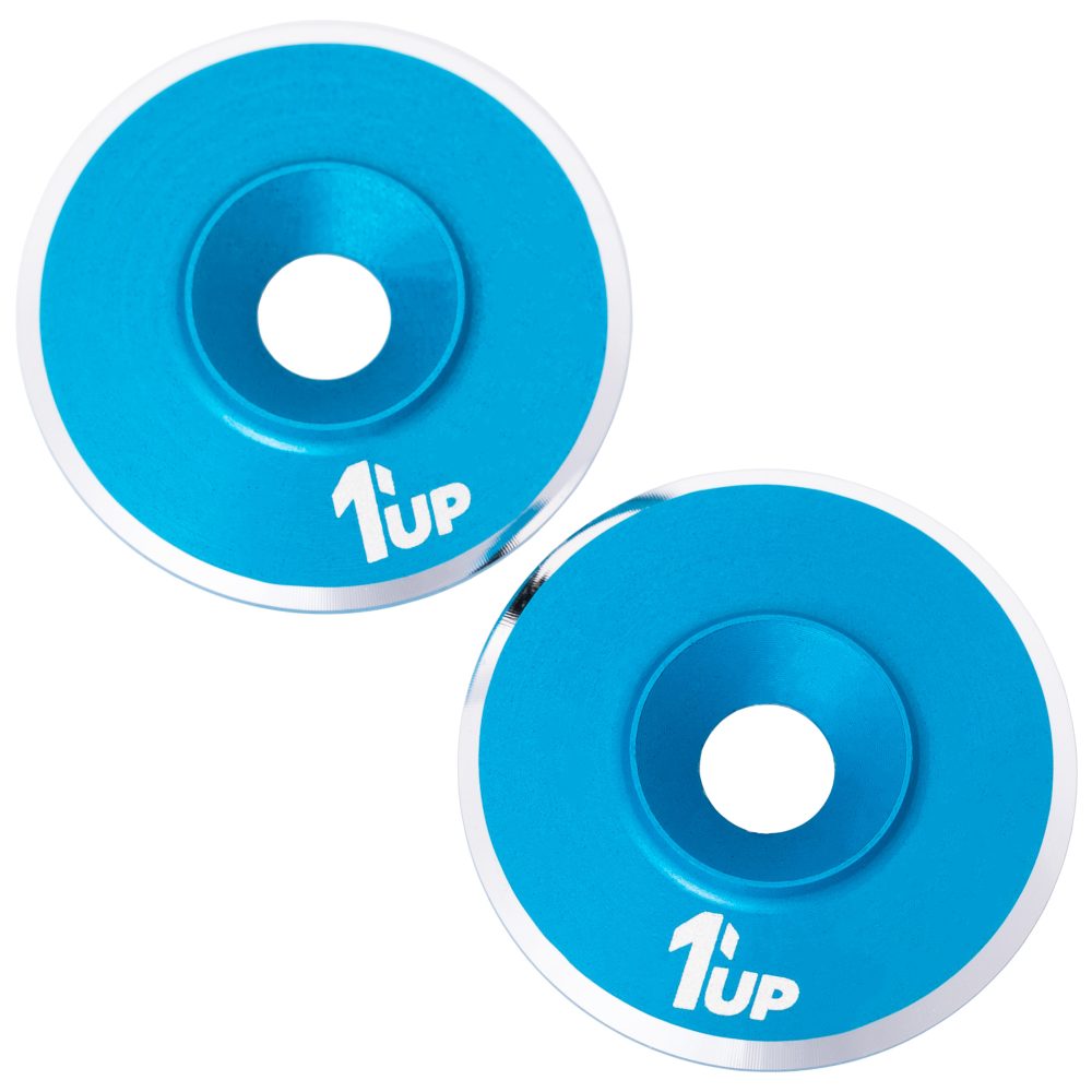 1Up LowPro 7075 alloy wing washers - pr (Brite Blue)