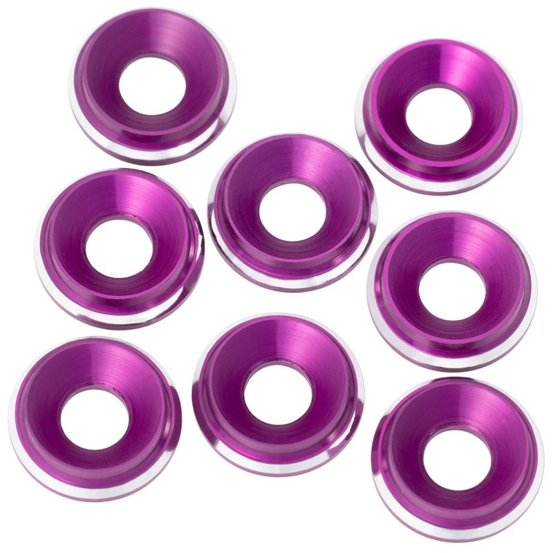 Premium LowPro 7075 alloy M3 Countersunk Washers - Purple Shine - 8pcs
