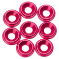Premium LowPro 7075 alloy M3 Countersunk Washers - Hot Pink - 8pcs