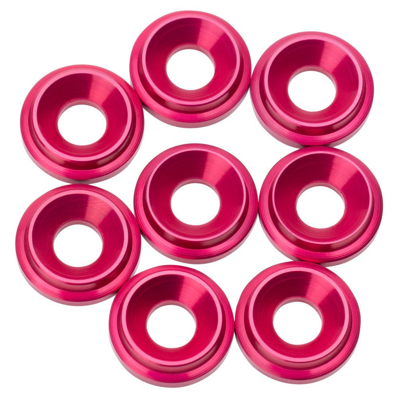 Premium LowPro 7075 alloy M3 Countersunk Washers - Hot Pink - 8pcs