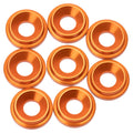 Premium LowPro 7075 alloy M3 Countersunk Washers - Orange - 8pcs