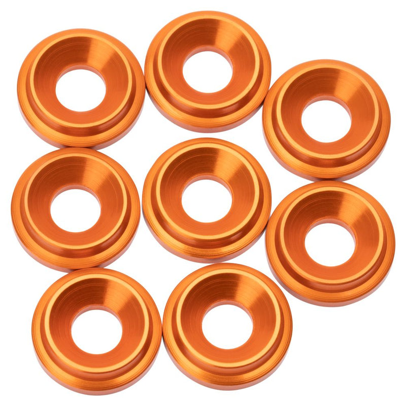 Premium LowPro 7075 alloy M3 Countersunk Washers - Orange - 8pcs