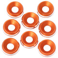 Premium LowPro 7075 alloy M3 Countersunk Washers - Orange Shine - 8pcs