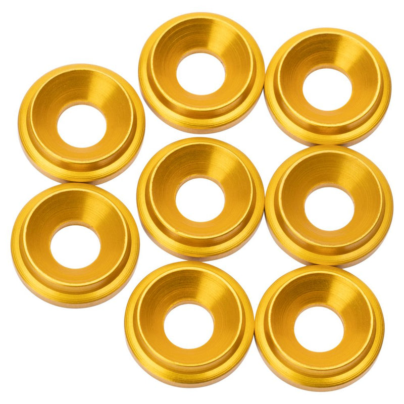 Premium LowPro 7075 alloy M3 Countersunk Washers - Gold - 8pcs