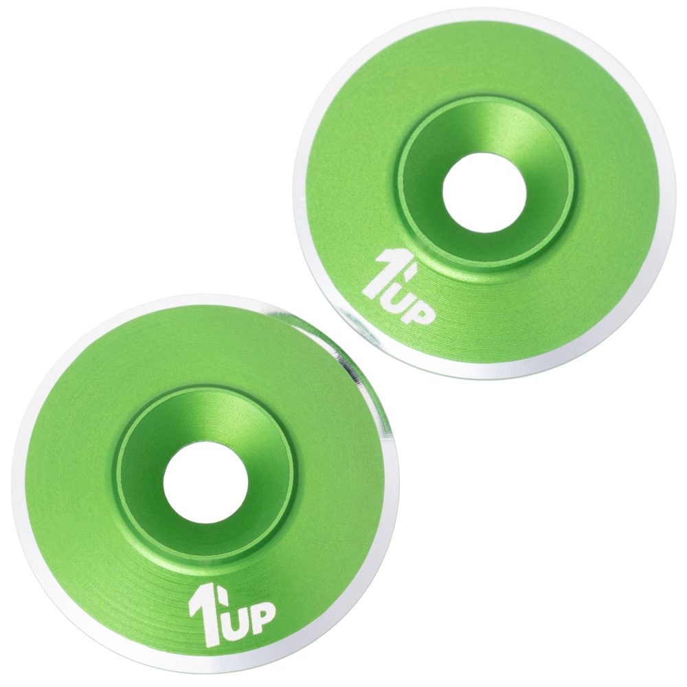1Up LowPro 7075 alloy wing washers - pr (Green)