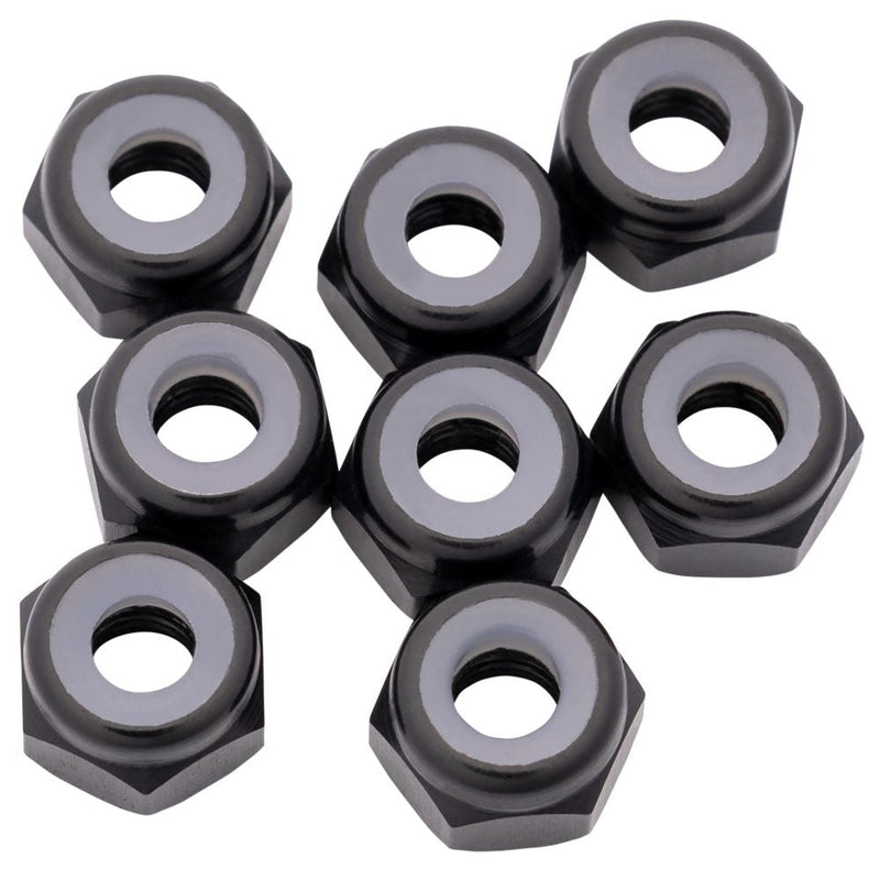 1Up 7075 M3 aluminium locknuts - Black - 8pcs