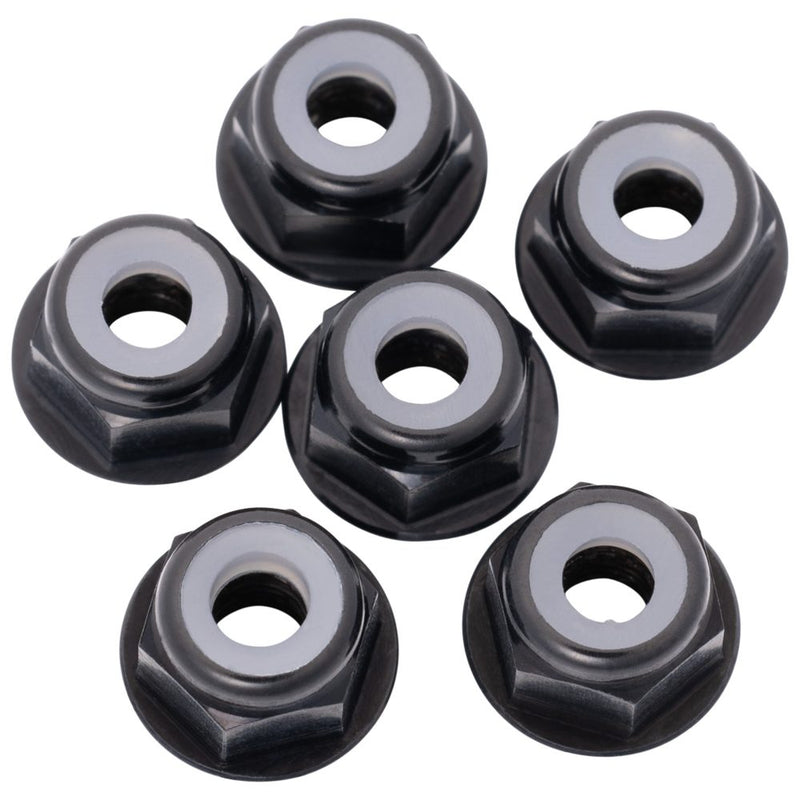1Up 7075 M3 aluminium flanged locknuts - Black - 8pcs