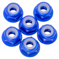 1Up 7075 M3 aluminium flanged locknuts - Dark Blue - 8pcs