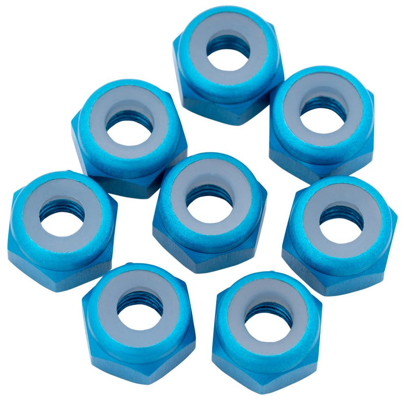 1Up 7075 M3 aluminium locknuts - Brite Blue - 8pcs