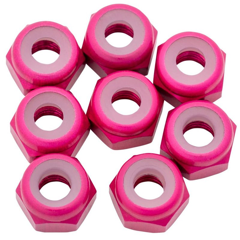 1Up 7075 M3 aluminium locknuts - Hot Pink - 8pcs