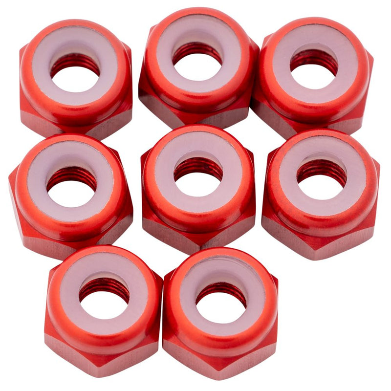 1Up 7075 M3 aluminium locknuts - Red - 8pcs