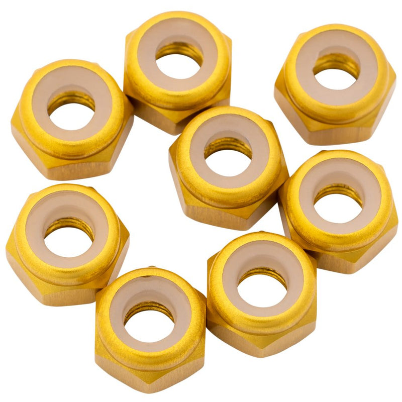 1Up 7075 M3 aluminium locknuts - Gold - 8pcs