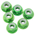 1Up 7075 M3 aluminium flanged locknuts - Green - 8pcs