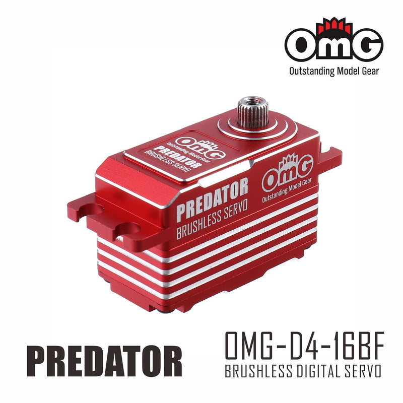 OMG PREDATOR Low profile high torque brushless metal servo RED - OMG-D4-16BF/RD