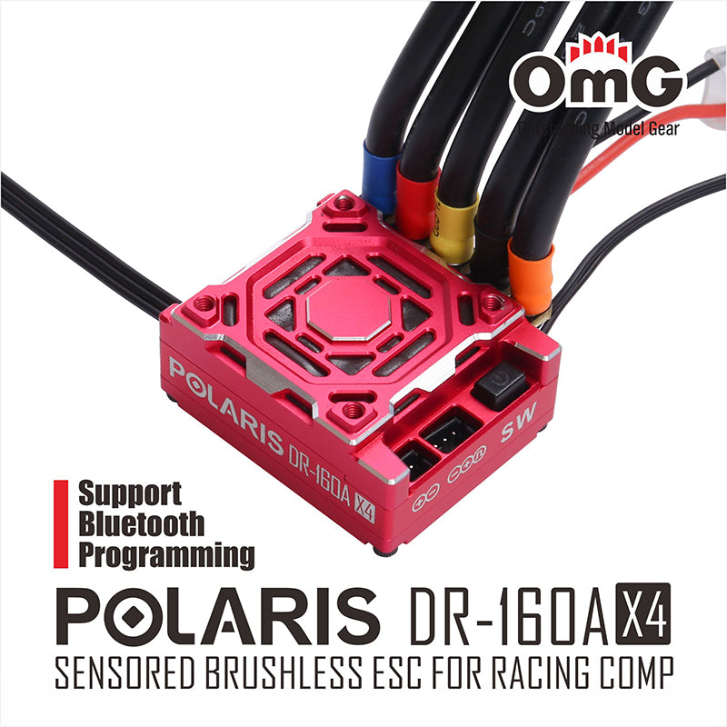 OMG POLARIS 160A Sensored Brushless ESC RED - OMG-POLARIS DR-160AX4/RD