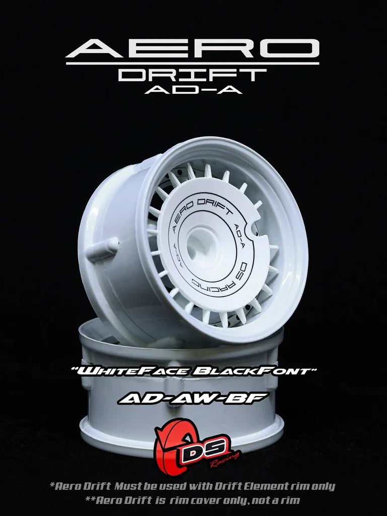 DS Racing AERO DRIFT Slope White / Black Font - AD-AW-BF
