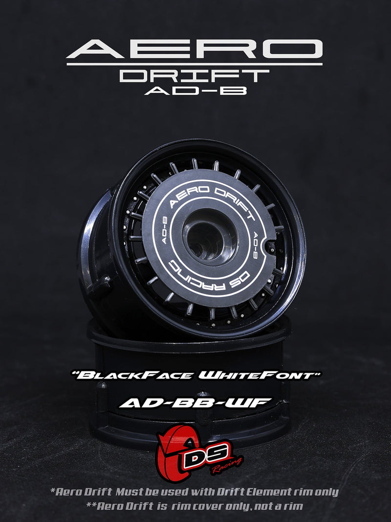 DS Racing AERO DRIFT Flat Black / White Font - AD-BB-WF