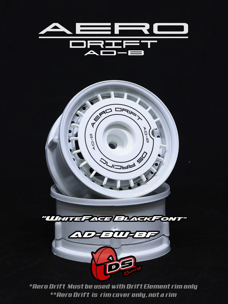 DS Racing AERO DRIFT Flat White / Black Font - AD-BW-BF