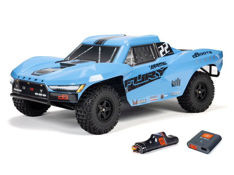 ARRMA 1/10 FURY MEGA 550 4X2 SCT with Battery & Charger Blue - ARA3221ST2