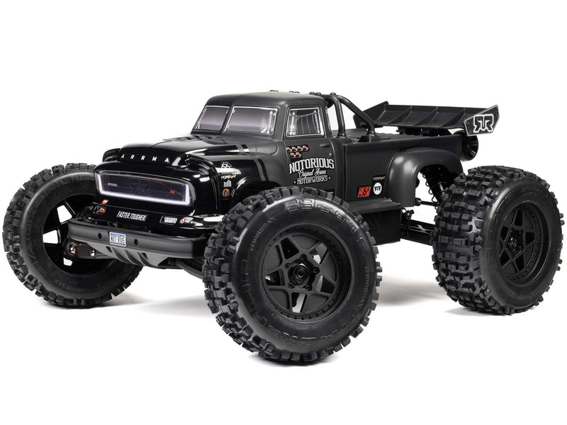 ARRMA 1/8 NOTORIOUS 6S V6 4X4 BLX Stunt Truck RTR Black - ARA8611V6T1