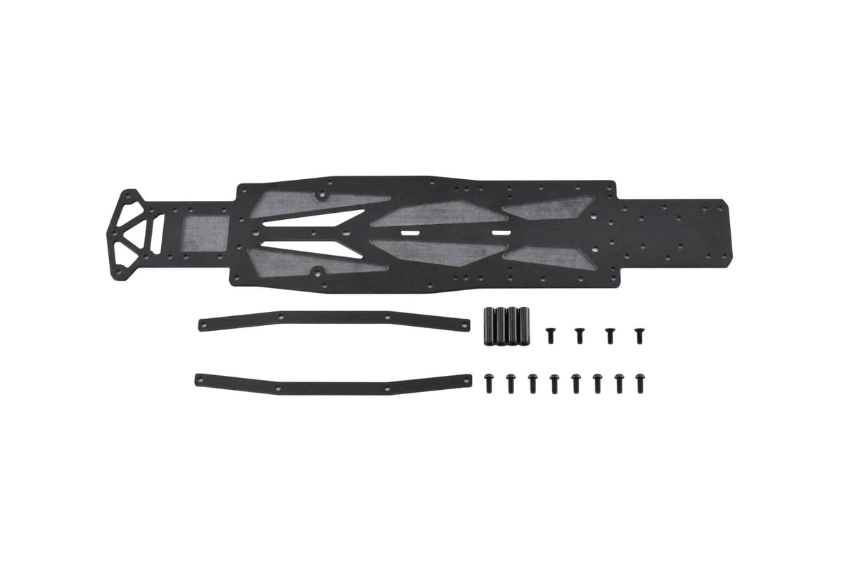 Reve D RDX Black FRP Main Chassis & Side Deck Set 2 D1-BFS2
